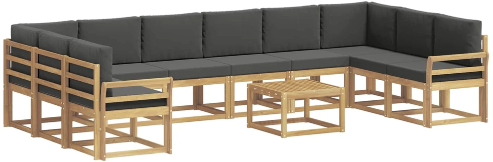 Lauko sofos komplektas 11 vnt. Balta ir antracito