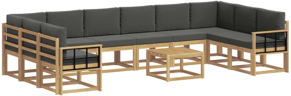 Lauko sofos komplektas 11 vnt. Balta ir antracito