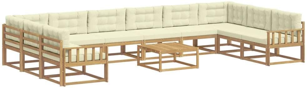 Lauko sofos komplektas 11 vnt. Balta ir kreminė
