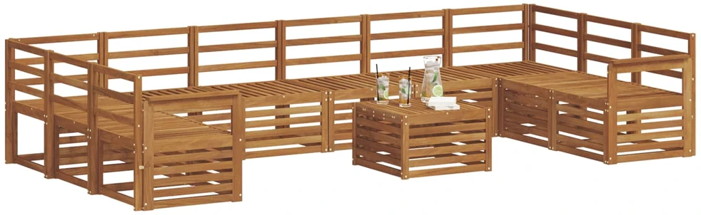 Lauko sofos komplektas 11 vnt. Natūrali