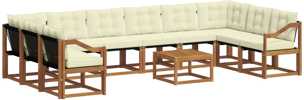 Lauko sofos komplektas 11 vnt. Natūralus ir grietinėlė