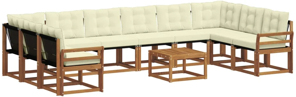 Lauko sofos komplektas 11 vnt. Natūralus ir grietinėlė