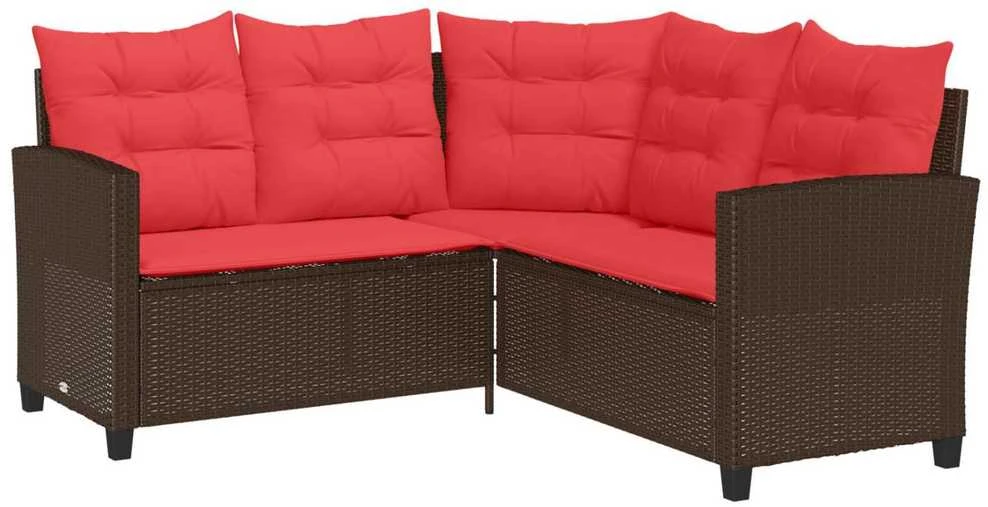 Lauko sofos komplektas 2 vnt. 5-Vietų skaičius Ruda ir raudona