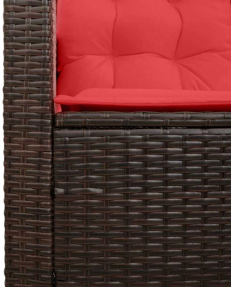 Lauko sofos komplektas 2 vnt. 5-Vietų skaičius Ruda ir raudona