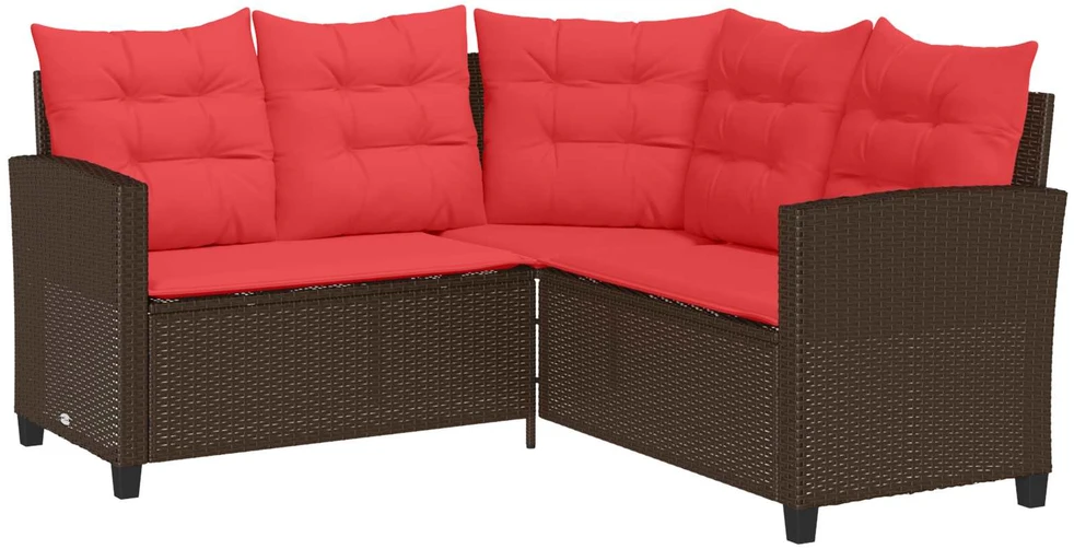 Lauko sofos komplektas 2 vnt. 5-Vietų skaičius Ruda ir raudona