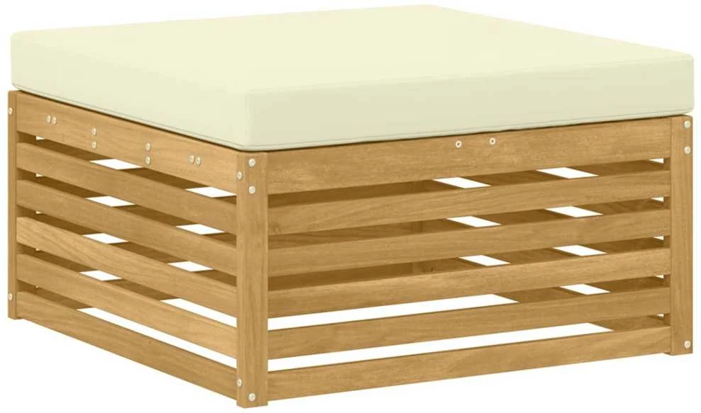 Lauko sofos komplektas 4 vnt. Balta ir kreminė Poliesteris