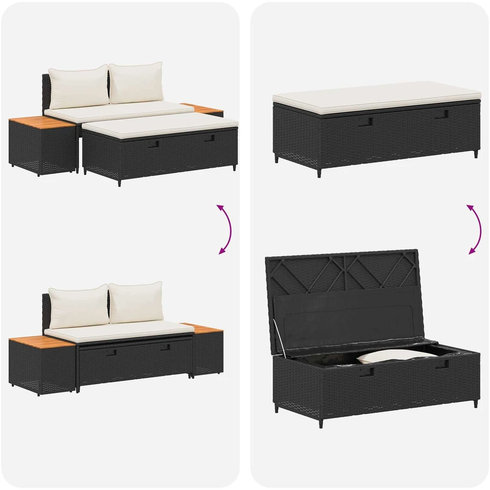 Lauko sofos komplektas 4 -Seater 4 vnt. 55 x 30 x 39 cm