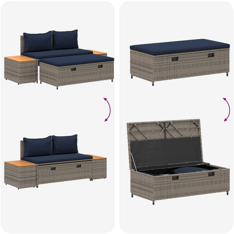 Lauko sofos komplektas 4 -Seater 4 vnt. 55 x 30 x 39 cm