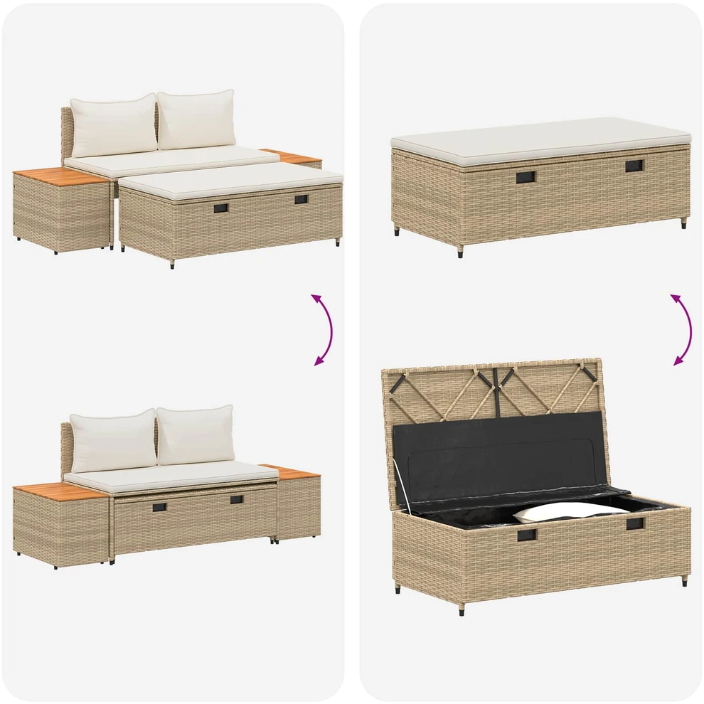 Lauko sofos komplektas 4 -Seater 4 vnt. 55 x 30 x 39 cm