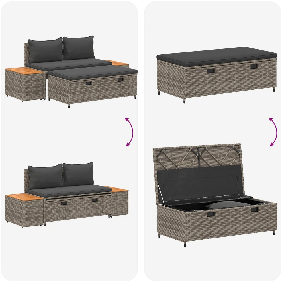 Lauko sofos komplektas 4 -Seater 4 vnt. 55 x 30 x 39 cm