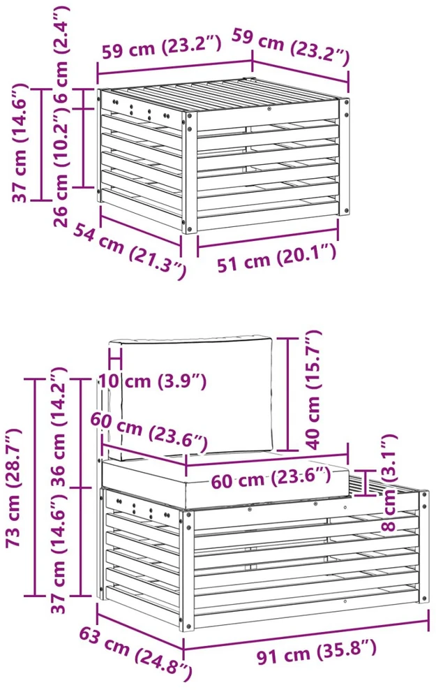 Lauko sofos komplektas 4 Vienetas