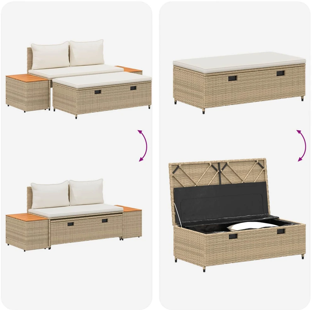 Lauko sofos komplektas 4 -Seater 4 vnt. 55 x 30 x 39 cm