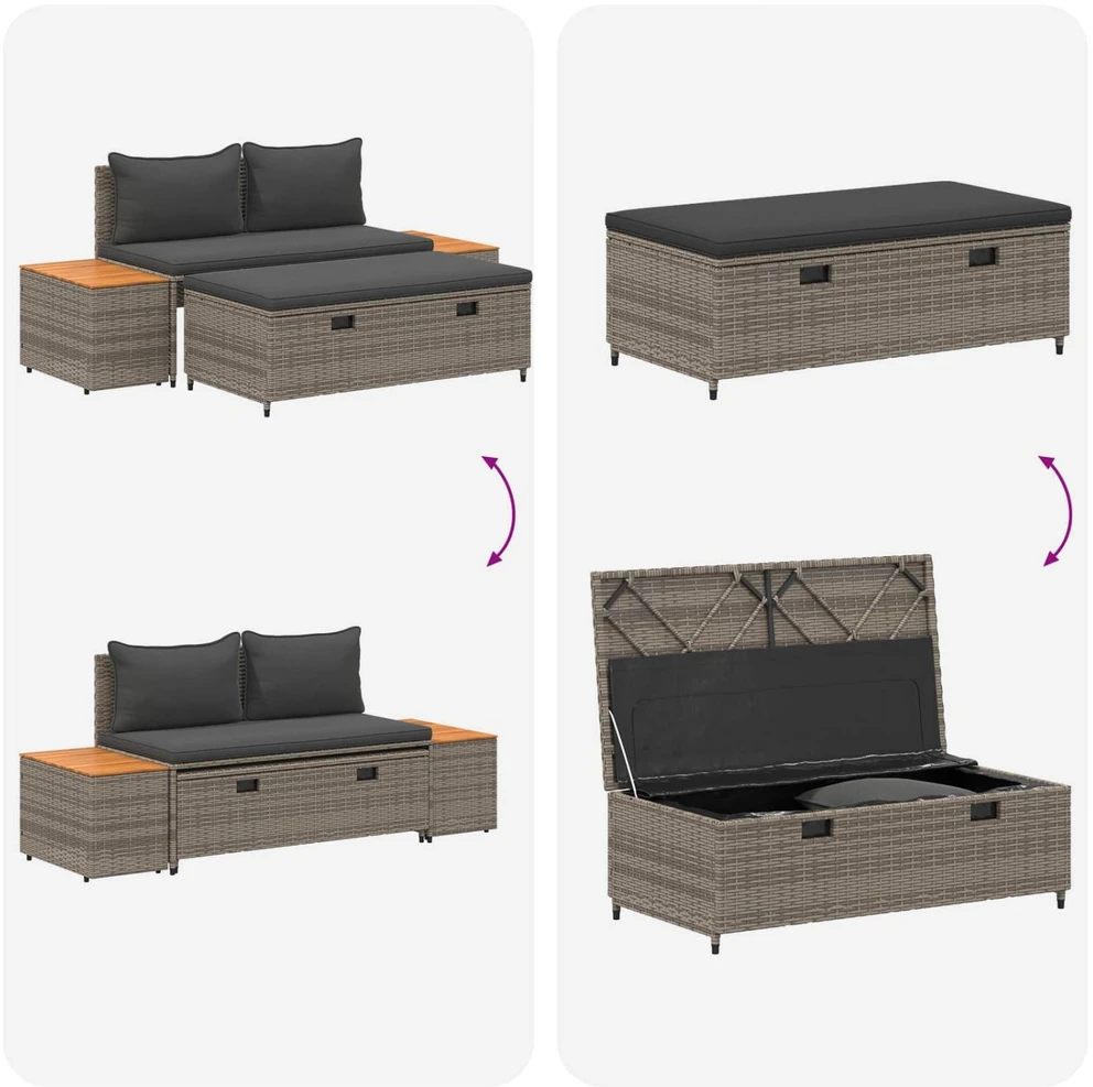 Lauko baldų komplektas Lauko sofos komplektas 4 -Seater 4 vnt. 55 x 30 x 39 cm