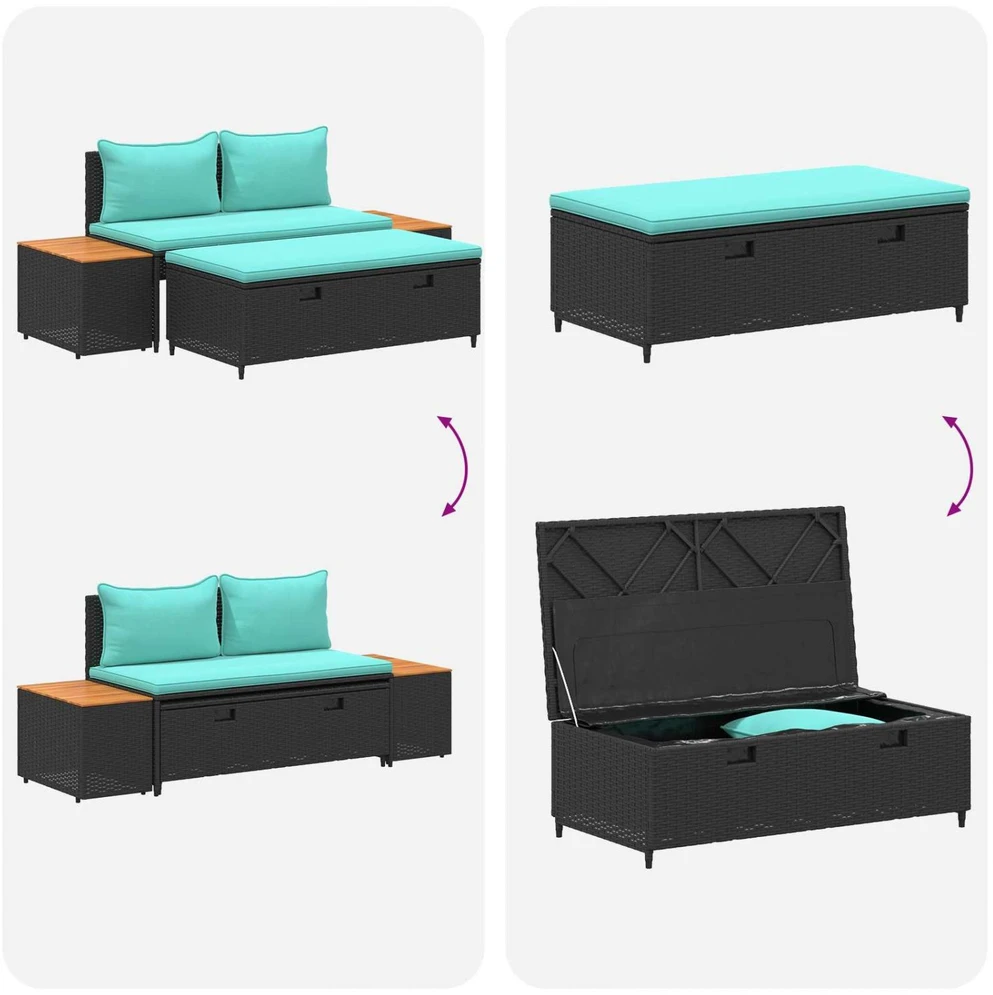 Lauko baldų komplektas Lauko sofos komplektas 4 -Seater 4 vnt. 55 x 30 x 39 cm