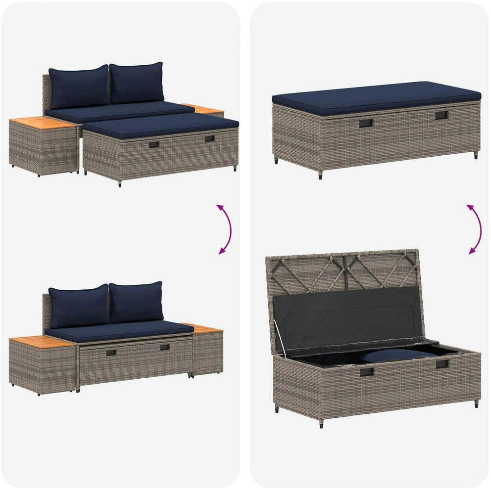Lauko baldų komplektas Lauko sofos komplektas 4 -Seater 4 vnt. 55 x 30 x 39 cm