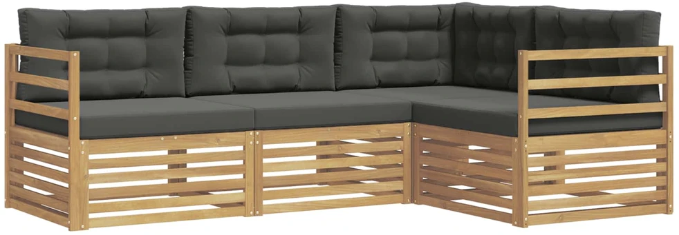 Lauko sofos komplektas 4 vnt. 4 vietos Balta ir antracito
