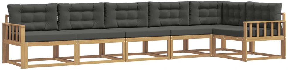 Lauko sofos komplektas 4 vnt. 6 vietos Balta ir antracito