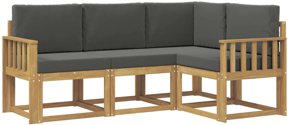 Lauko sofos komplektas 4 vnt. 4 vietos Balta ir antracito