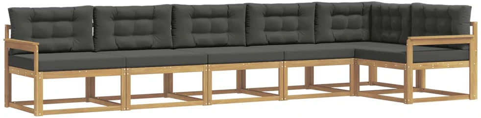 Lauko sofos komplektas 4 vnt. 6 vietos Balta ir antracito