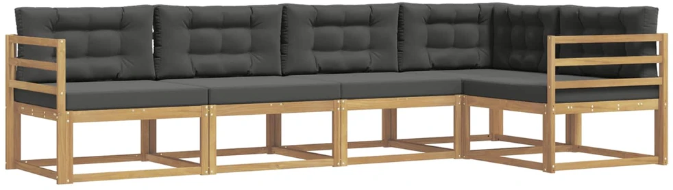 Lauko sofos komplektas 5 vnt. 5 vietos Balta ir antracito