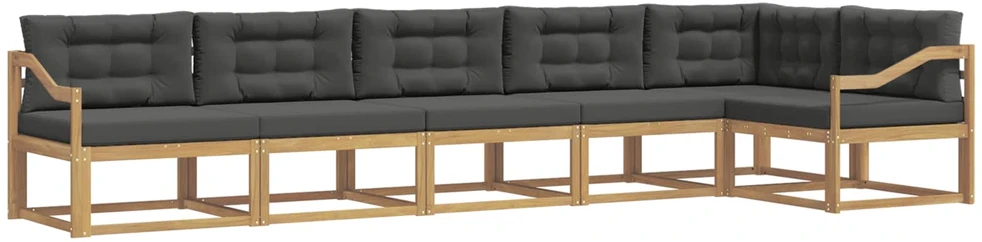 Lauko sofos komplektas 4 vnt. 6 vietos Balta ir antracito
