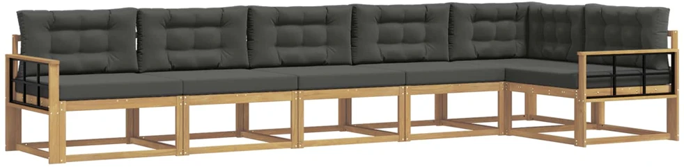 Lauko sofos komplektas 4 vnt. 6 vietos Balta ir antracito