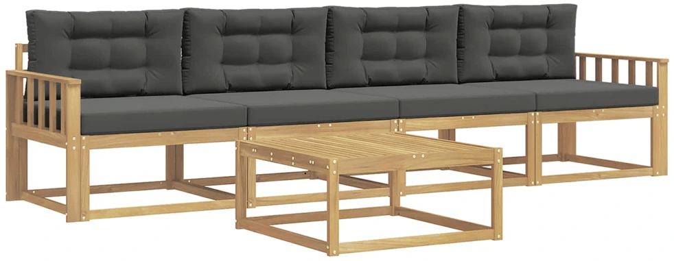 Lauko sofos komplektas 4 vnt. 4 vietos Balta ir antracito