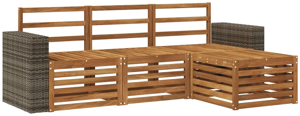 Lauko sofos komplektas 4 vnt. Natūrali