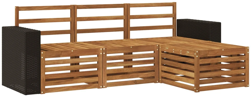 Lauko sofos komplektas 4 vnt. Natūrali