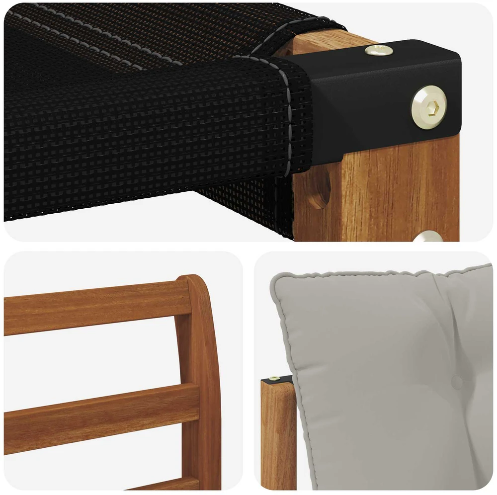 Lauko sofos komplektas 4 vnt. Natūrali ir šviesiai pilka