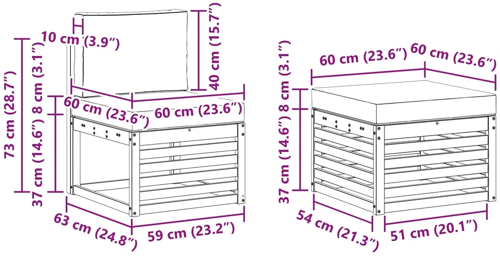 Lauko sofos komplektas 4 vnt. Natūralus ir antracitas