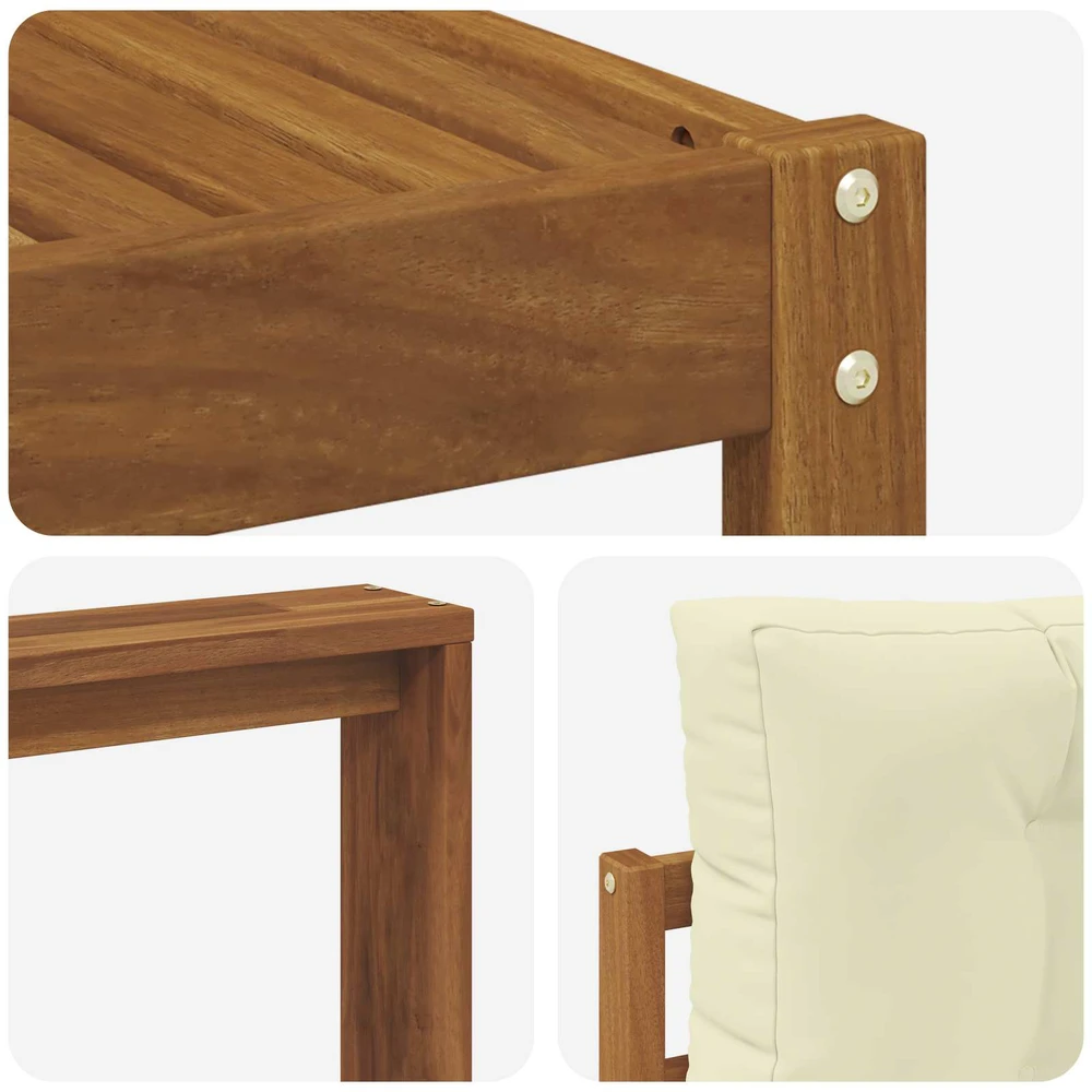 Lauko sofos komplektas 4 vnt. Natūralus ir grietinėlė