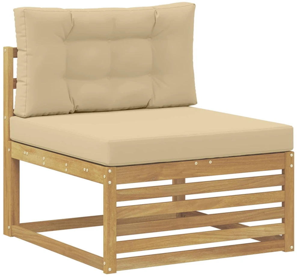 Lauko sofos komplektas 5 vnt. Balta ir kreminė Poliesteris