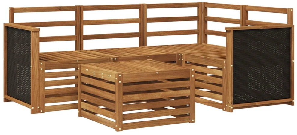 Lauko sofos komplektas 5 vnt. Natūrali Poliesteris