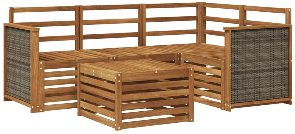 Lauko sofos komplektas 5 vnt. Natūrali Poliesteris