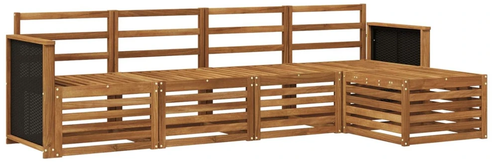 Lauko sofos komplektas 5 vnt. Natūrali
