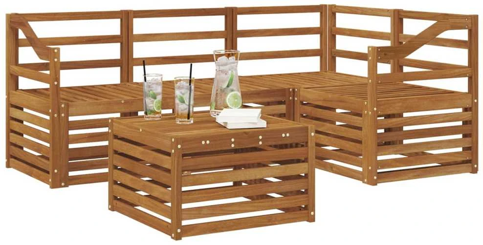 Lauko sofos komplektas 5 vnt. Natūrali Poliesteris