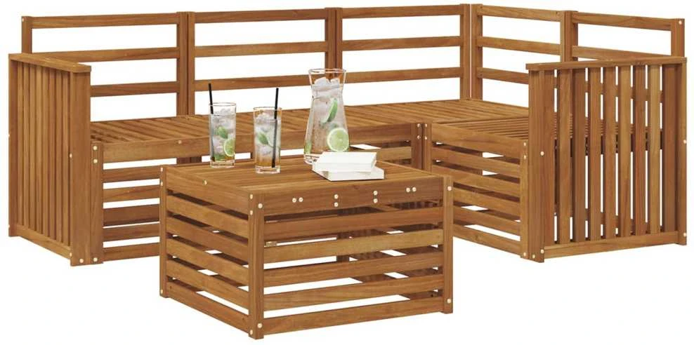 Lauko sofos komplektas 5 vnt. Natūrali Poliesteris