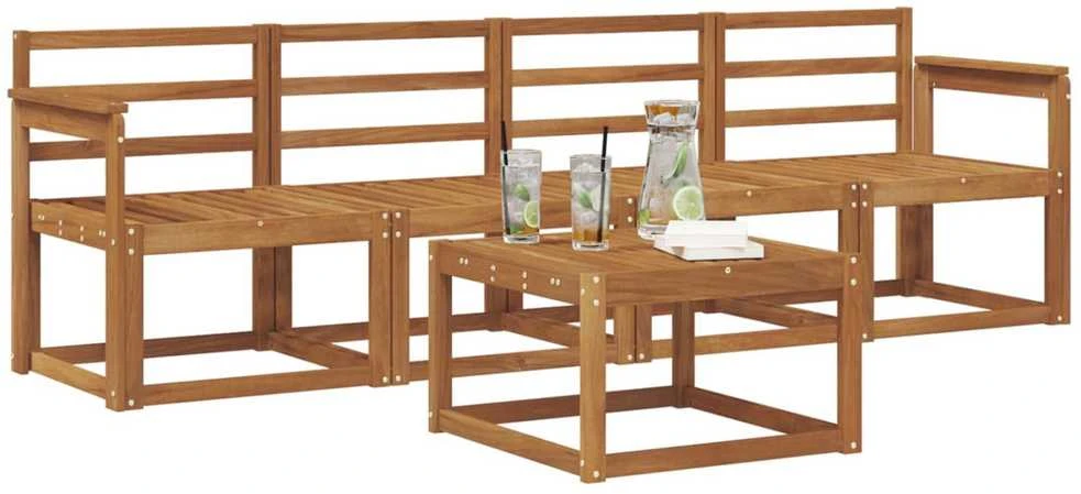 Lauko sofos komplektas 5 vnt. Natūrali