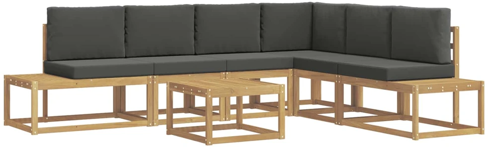 Lauko sofos komplektas 5 Vienetas Balta ir antracito