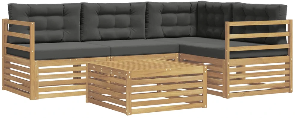 Lauko sofos komplektas 5 vnt. 4 vietos Baltas and Anthracite