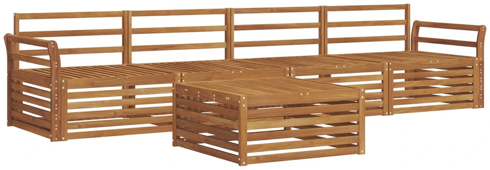 Lauko sofos komplektas 5 vnt. 4 vietos Natūrali