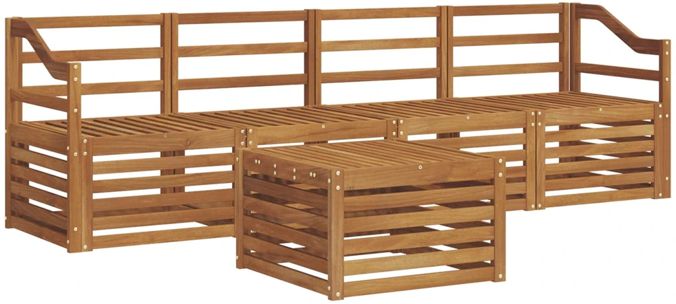 Lauko sofos komplektas 5 vnt. 4 vietos Natūrali