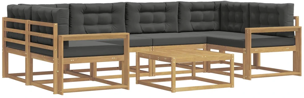 Lauko sofos komplektas 5 vnt. Balta ir antracito