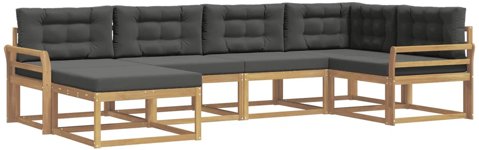 Lauko sofos komplektas 6 vnt. 6 vietos Balta ir antracito