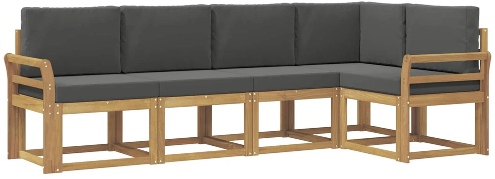Lauko sofos komplektas 5 vnt. Balta ir antracito