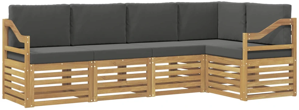 Lauko sofos komplektas 5 vnt. 5 vietos Balta ir antracito