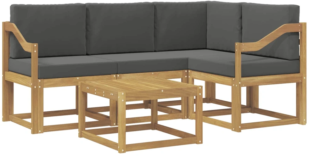Lauko sofos komplektas 5 vnt. Balta ir antracito
