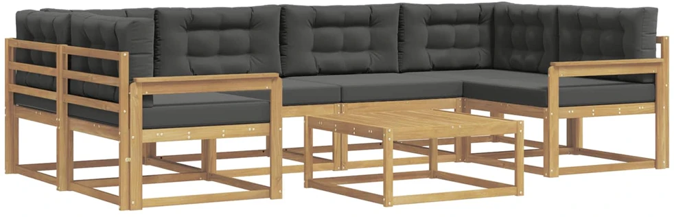 Lauko sofos komplektas 5 vnt. Balta ir antracito