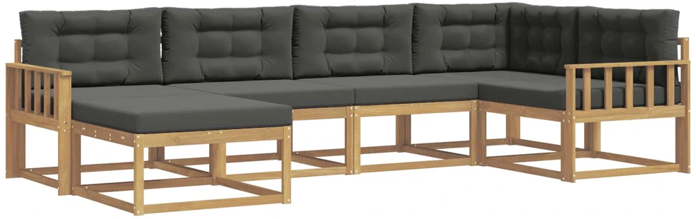 Lauko sofos komplektas 6 vnt. 6 vietos Balta ir antracito